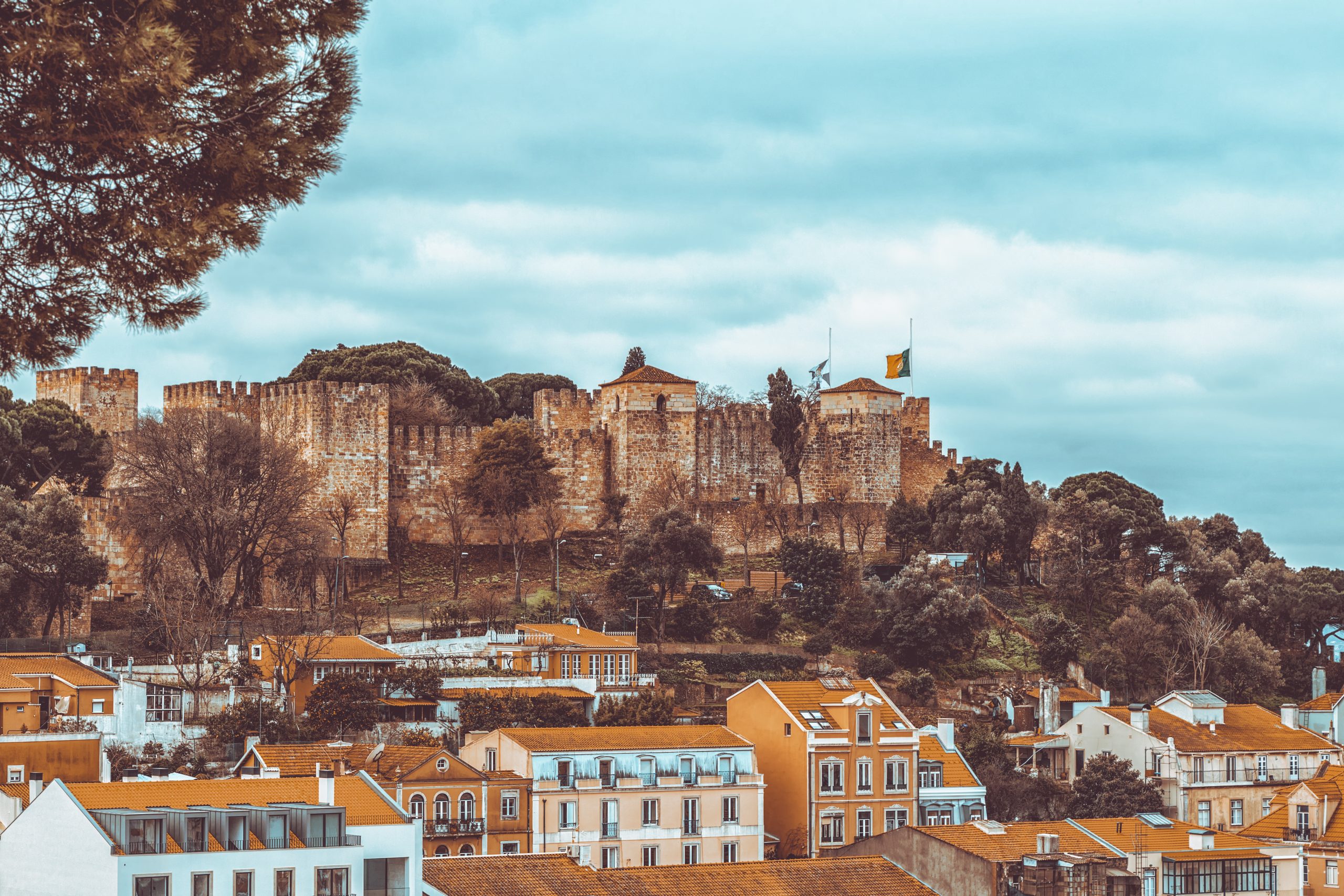 Lisbon fortress of Saint George view, Portugal (Castelo de Sao Jorge)